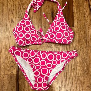 Victoria secret bikini set size M color pink , like new without damage